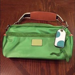 Green Satin Coach Purse
